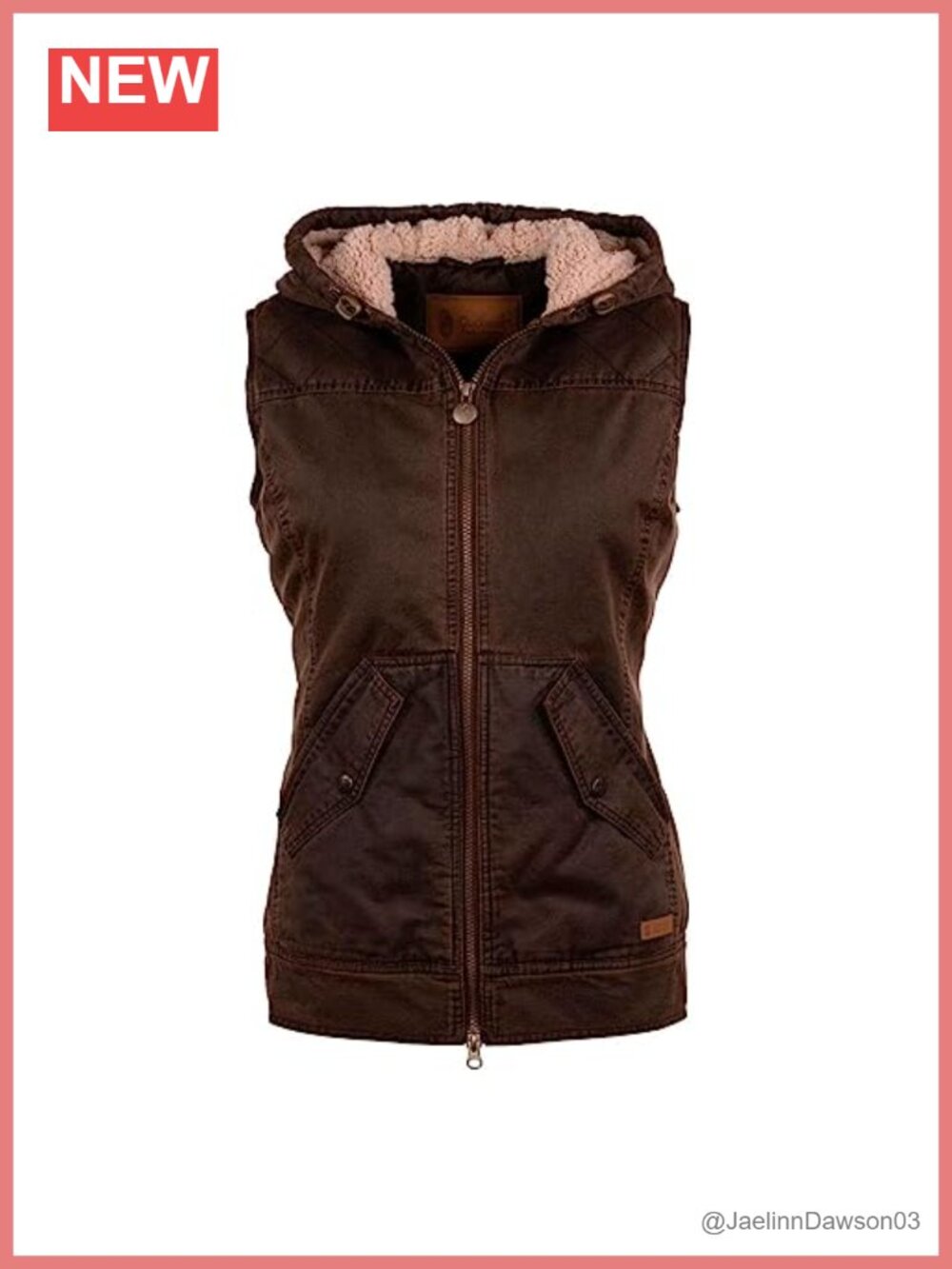 Women's Western Quilted Zip Vest Water Resistant Hip Pockets Sleeveless